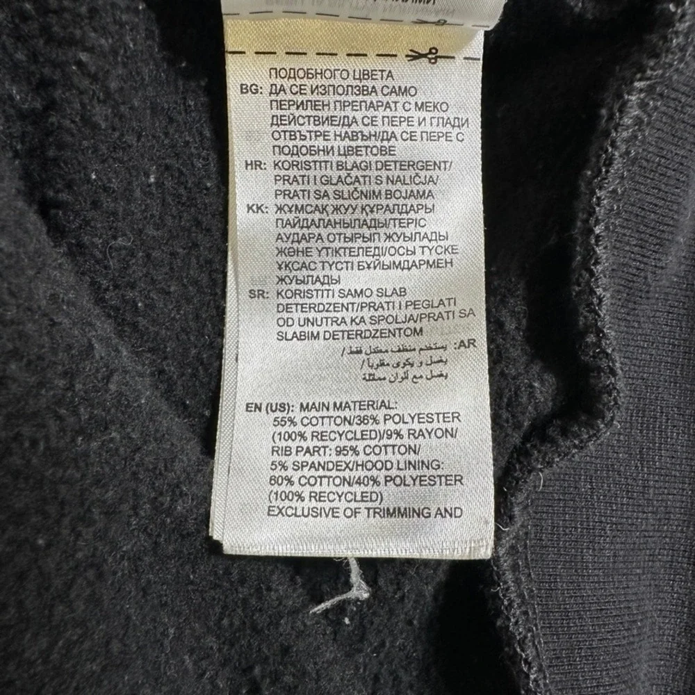 Adidas Mens Full Zip Hoodie Black Three Stripe Fleece Sweatshirt Small